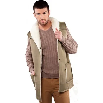 Dámská vesta Vesta Country Long ovčí vlna/velur S-XXL zelená olivová, Barevné varianty Zelená, Velikosti S 200-100-00240