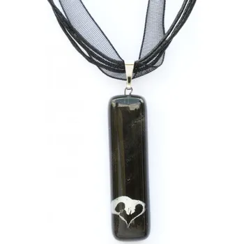 Přívěsek Skleněný přívěsek obdélníkový černý KIM P0803