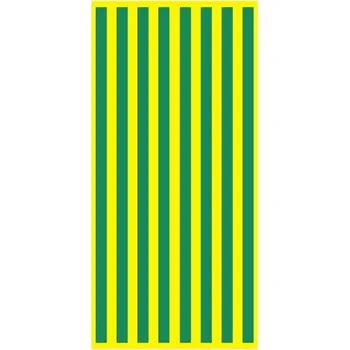 štítek "Označení ochranných vodičů" žlut.podkl, zel. pruhy 33x17cm, samolepka
