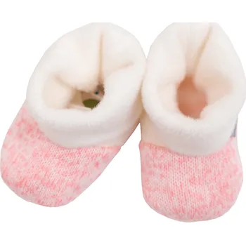 Capáčky světle růžové svetrovinové bačkorky