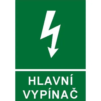 štítek "Hlavní vypínač" A6 (10,5x15cm), samolepka