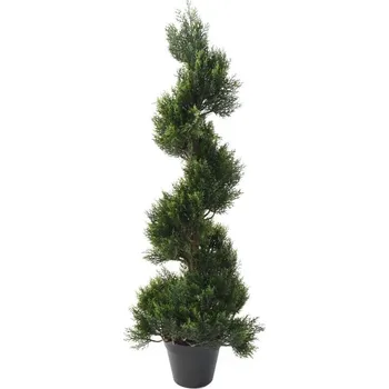 umělá květina CYPŘIŠ MINI NEW SPIRAL WIDE, 125cm (Luxusní umělý jehličnan)