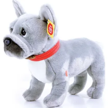 plyšák Rappa Francouzský buldoček s obojkem 30 cm šedý