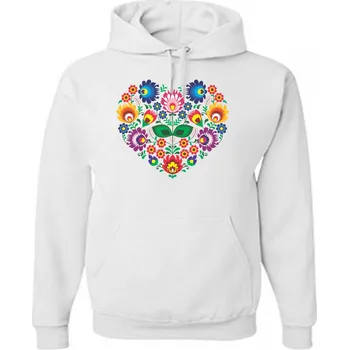 Dámská mikina Dámská mikina- Barevné Lidové srdíčko, Barva látky černá, Střih Pánsky/UNISEX, Velikost XXL