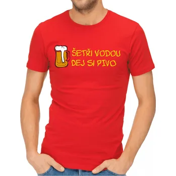 Pánské oblečení Tričko - Šetři vodou dej si pivo, Barva látky tyrkysová modrá, Střih Pánsky/UNISEX, Velikost XXL