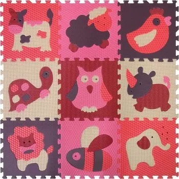 Baby Great Pěnové puzzle Zvířata červené/růžové 30 x 30 cm 9 dílků