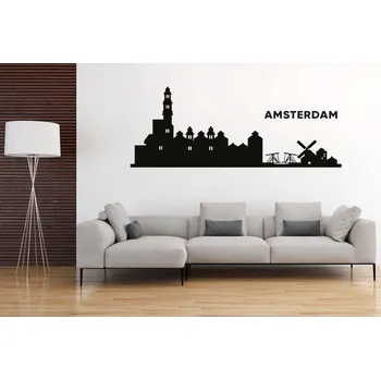 Samolepící dekorace Lepy.cz Samolepka na zeď Amsterdam Velikost (šířka x výška): 61x160cm, Barevná varianta: Tmavě šedivá