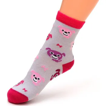 Kvalitní české ponožky TREPON PEJSEK šedorůžové velikosti ponožek: 9-12 ( EUR vel. 14-18)