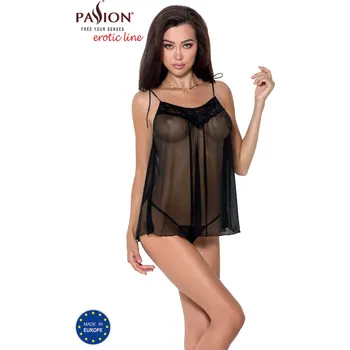 Dámská erotická košilka Passion Melania Chemise Black Velikost L/XL
