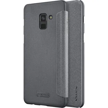 Pouzdro na mobilní telefon Nillkin Sparkle flipové pouzdro pro Samsung Galaxy A8 Plus (2018) - šedé