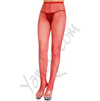 Dámské erotické punčochy Leg Avenue Punčochové kalhoty Leg Avenue 9015 síťované se švem červená + Doprava zdarma