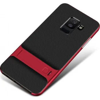 Pouzdro na mobilní telefon Elegance plastový kryt se stojánkem pro Samsung Galaxy A6 (2018) - červený