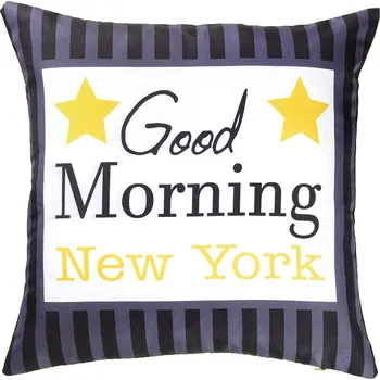 Povlak na dekorativní polštářek Douceur d'intérieur Povlak na polštář s potiskem Good morning, 40 x 40 cm