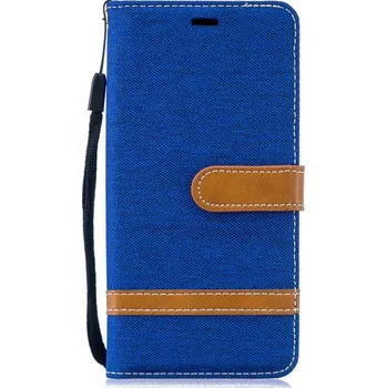 Pouzdro na mobilní telefon Džínové flipové pouzdro pro Samsung Galaxy S10 - modré