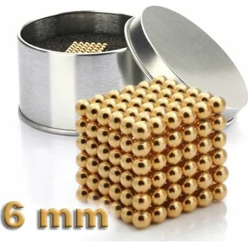 Hrací kostka NeoCube zlatý 6mm - magnetická kostka - v plechu