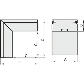 Podlahová lišta Polyprofil LV 70x40 úhel vnější