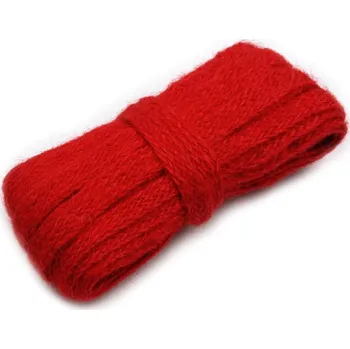 Stuha Jutová stuha 11mm - červená - 5 m