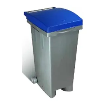 Odpadkový koš Odpadkový koš s barevným víkem, 80 litrů, modrý
