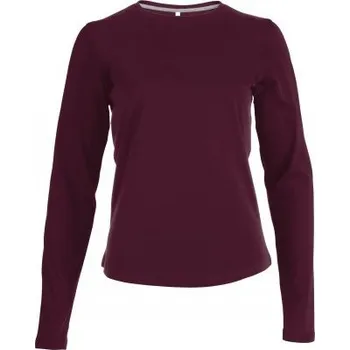 Dámské tričko Kariban K383 dámské tričko dlouhý rukáv vínově červená S