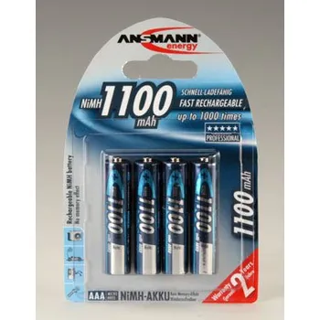 Článková baterie Ansmann akumulátor AAA NiMH 1100 mAh (4 ks)