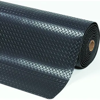 Černá protiúnavová průmyslová laminovaná rohož Cushion Trax - 2280 x 60 x 1,4 cm