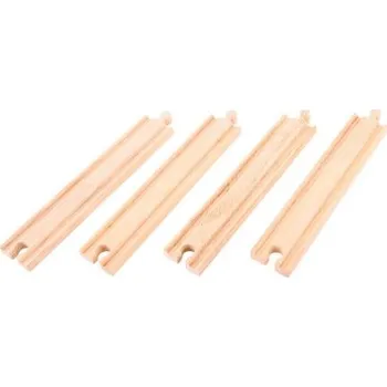 Vláček a vláčkodráha Dřevěné vláčky - koleje rovné 21 cm - 4 Ks (Koleje rovné 4 ks. Délka kolejí 21 cm.)