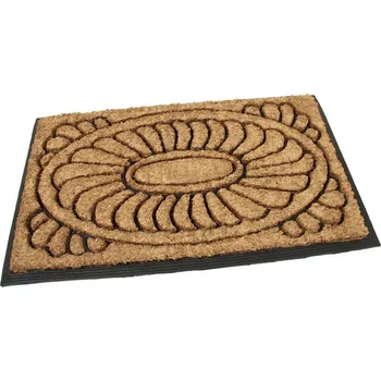 Rohožka Kokosová čisticí venkovní vstupní rohož FLOMA Flower - Deco - délka 45 cm, šířka 75 cm, výška 2,2 cm