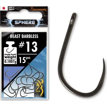 Rybářský háček Browning Háčky Sphere Beast Barbless Hook vel. 16