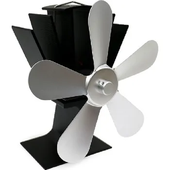 Krbový ventilátor Krbový ventilátor pětilopatkový stříbrný
