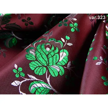 HEDVA ČESKÝ BROKÁT Ondrin 160 krojový brokát KVĚT POMNĚNKY vínová | 323