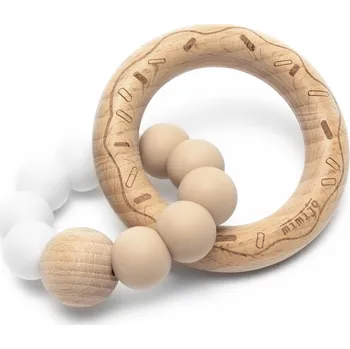 Mimijo Silikonové kousátko Duo, bílé/béžové Mimijo Silikonové kousátko Duo, bílé/béžové