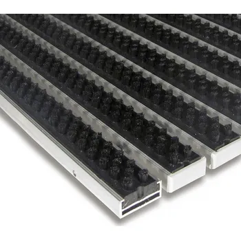 Rohožka Černá hliníková čistící kartáčová venkovní vstupní rohož Alu Super - 60 x 90 x 1,7 cm