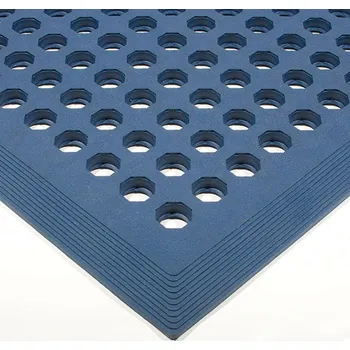 Modrá olejivzdorná protiskluzová protiúnavová průmyslová rohož - 150 x 90 x 1,2 cm