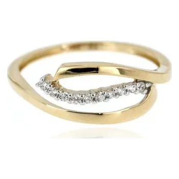 Prsten Zlatnictví U Kostela Zlatý prsten vlnka se zirkony 362 58 1929-18000269