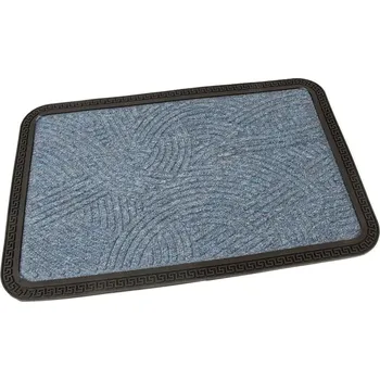 Modrá textilní vstupní rohož Chaos - 60 x 40 x 0,8 cm