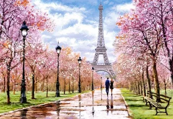 Puzzle Castorland Romantická procházka v Paříži 1000 dílků