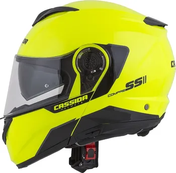 Helma na motorku Cassida Compress 2.0 Refraction žlutá fluo/černá/šedá
