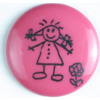 Knoflík Knoflík dětský růžový 211424, 15mm