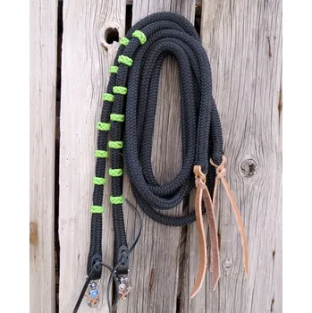 Otěže dělěné s uzlíky Barva: bílá/béžová, Barva uzlíku: černá