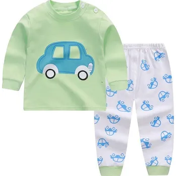 Čína Barevná pyžama s dlouhými rukávy Věk: 3T, Motiv: zelené s autem