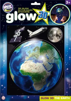 Samolepící dekorace The Original Glowstars Company Glow 3D Země, Měsíc a raketoplán