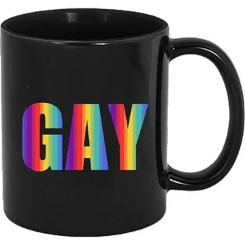 Hrnek malý barevný s potiskem Gay na hrnku