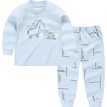 Čína Barevná pyžama s dlouhými rukávy Věk: 3T, Motiv: modré s koníkem