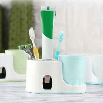 Držák na kartáček Koupelnový držák s dávkovačem pasty