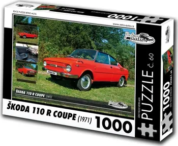 Puzzle KB Barko Retro auta Škoda 110 R Coupe 1971 1000 dílků