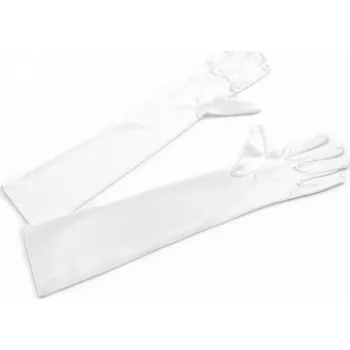 Rukavice Bílé dlouhé společenské/svatební rukavice 45 cm