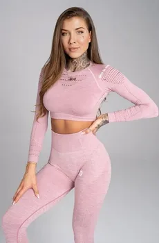 Dámské tričko Gym Glamour Crop-Top pink melange XS