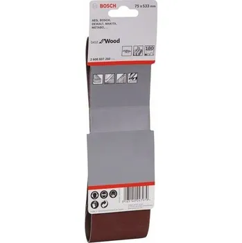 Brusný papír 3x Brusný pás - brusivo pro pásové brusky Bosch Best for Wood and Paint X440 75x533mm, zr. 180, pro brusky Bosch, AEG, DeWALT, Festool, Holz-Her, Makita a Skil (2608607260)