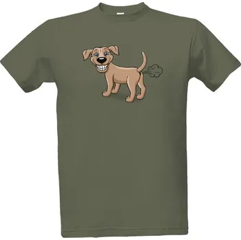 Tričko s potiskem Prdící pes pánské
