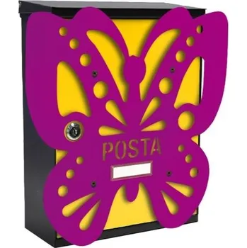 Poštovní schránka Alubox MIA box Butterfly Y - poštovní schránka s výměnným krytem a jmenovkou, motýl
